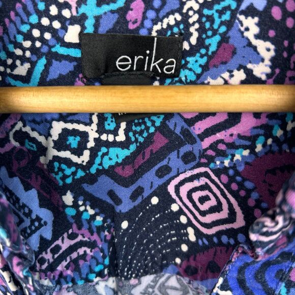 Vintage 90s Erika Geometric Print Button Down Shirt - Picture 4 of 8